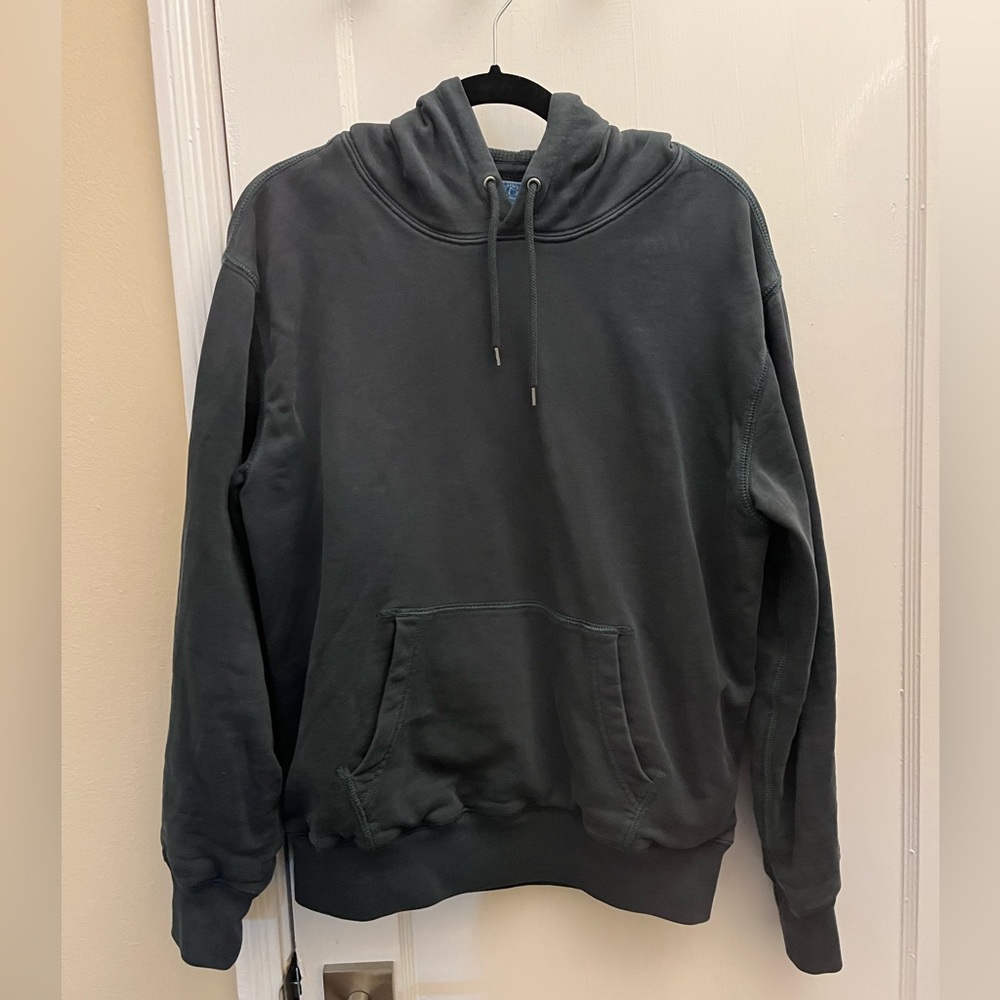 J. Crew Garment Dyed Waffle-Lined Pullover Hoodie